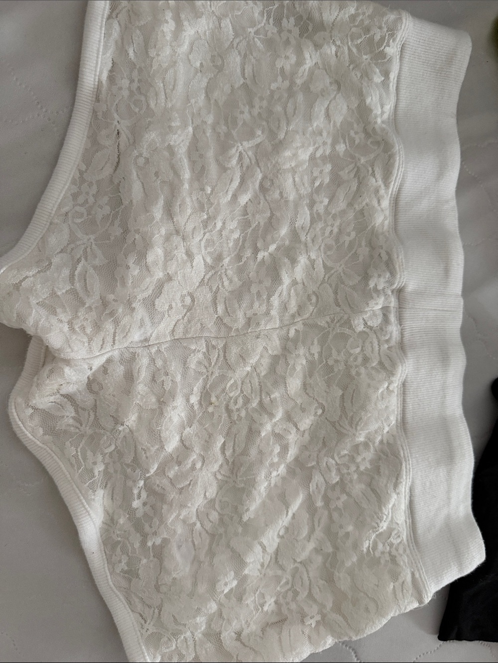 bebe White Lace-Panel Bermuda Shorts - Picture 2 of 4